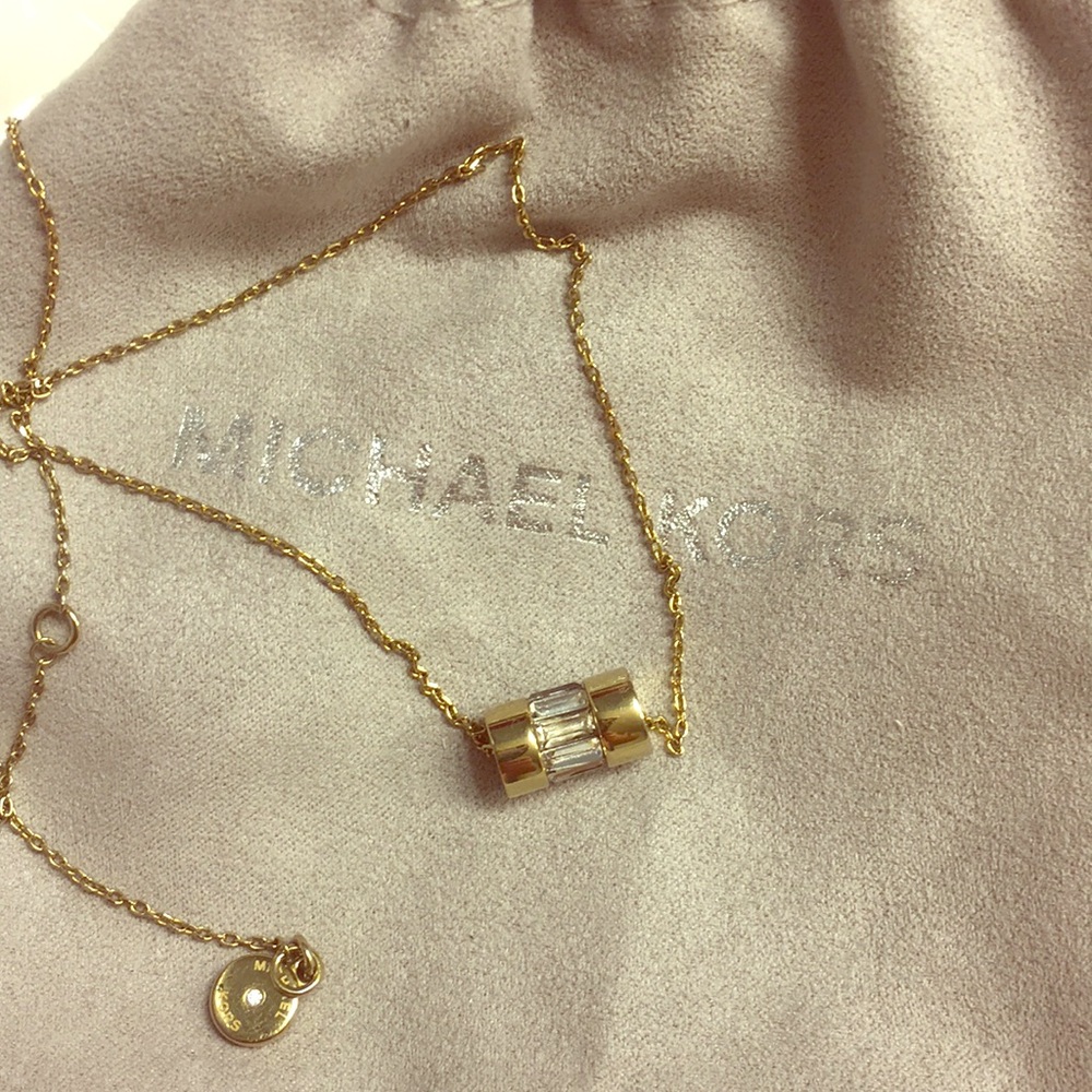Michael Kors gold necklace + dust bag